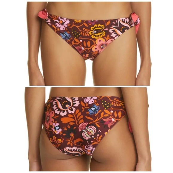 LA DOUBLE J Selva Bow Brief Reversible Print Bikini Swim Bottoms Size Small NEW - Picture 1 of 8